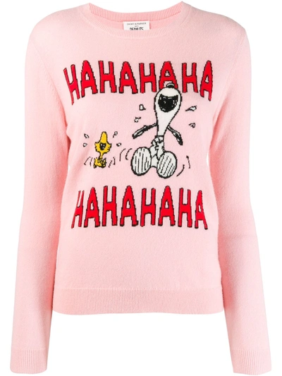 Chinti & Parker Snoopy Intarsia Jumper In Pink