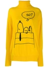 Chinti & Parker Snoopy Print Jumper In Yellow