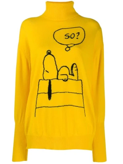 Chinti & Parker Snoopy Print Jumper In Yellow