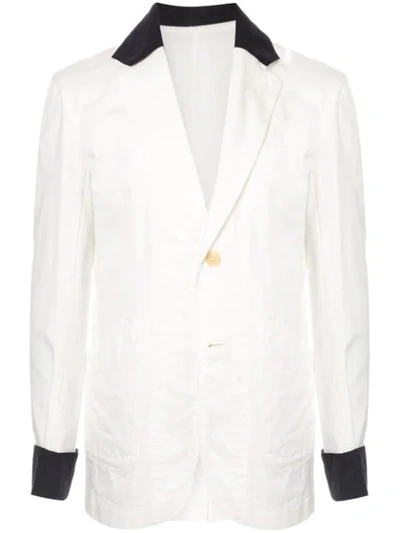 Pre-owned Yohji Yamamoto Tailored Nautical Blazer In White