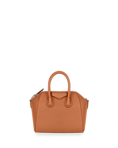 Givenchy Antigona Mini Leather Satchel Bag In Medium Brown
