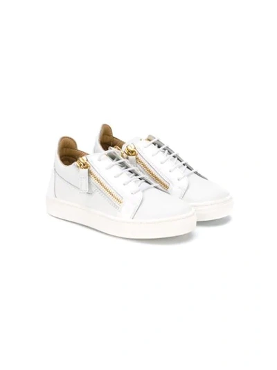 Giuseppe Zanotti Kids' Leather Low-top Sneaker Frankie In White