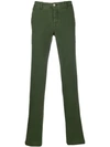 Jacob Cohen Plain Regular Length Trousers In Green