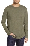 Goodlife Tri-blend Long Sleeve Scallop Crew T-shirt In Olive Night