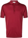 John Smedley Red Cotton Polo Shirt