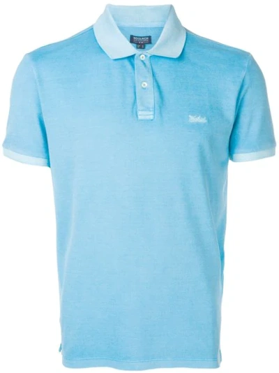 Woolrich Short-sleeved Polo Shirt In Blue