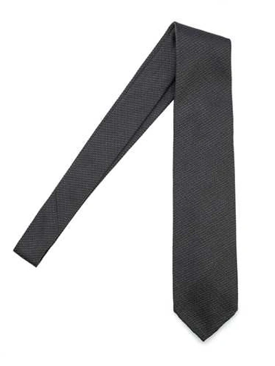 Salvatore Piccolo Silk Tie In Black