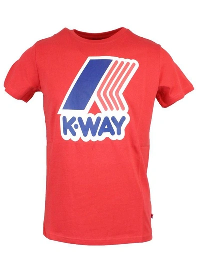 K-way T-shirt Pete  Cotton T-shirt With Logo Print In Red