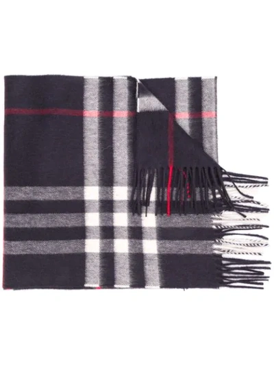 Burberry The Classic Giant Check Cashmere Scarf In Navy