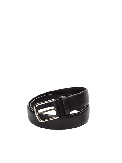 Brioni Black Leather Belt
