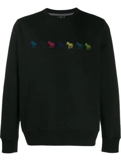 Ps By Paul Smith Sweatshirt With Embroidered Zebra In Black