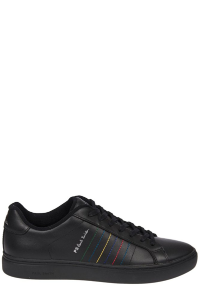 Ps By Paul Smith Ps Paul Smith Stripe Embroidered Sneakers In Black