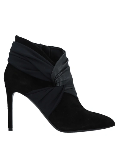 Balmain Black Leather Ankle Boots