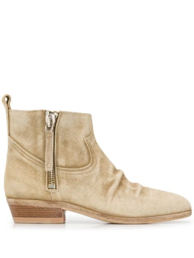 Golden Goose Viand Suede Ankle Boots In Beige