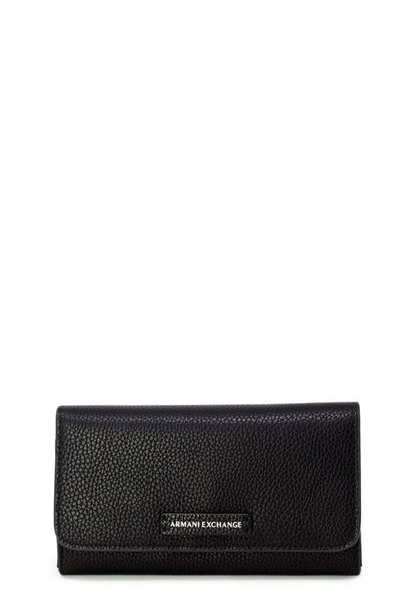 Armani Exchange Women's Black Faux Leather Wallet