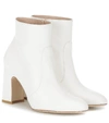 Stuart Weitzman White Leather Ankle Boots