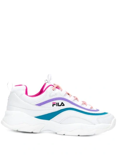 Fila Ray Low Wmn Sneaker Multicolor In White/very Berry/caribbean