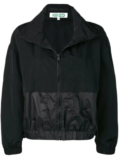 Kenzo Dual Fabric Windbreaker Jacket In Black