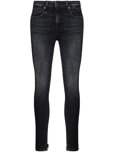 R13 W002340blackmarble Black Cotton Jeans