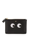 Anya Hindmarch 'eyes' Embossed Small Leather Loose Pocket In Black