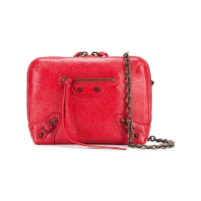 Balenciaga Red Leather Shoulder Bag