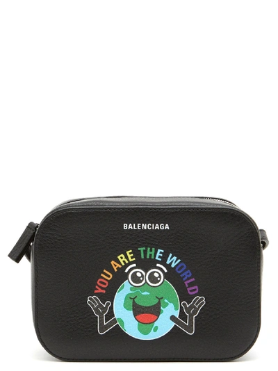 Balenciaga Black Leather Messenger Bag