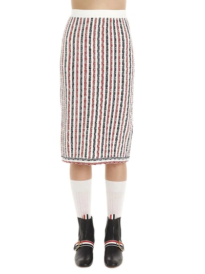 Thom Browne Wide University Skirt In White