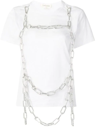 Comme Des Garçons Comme Des Garcons White Chain Detail T-shirt