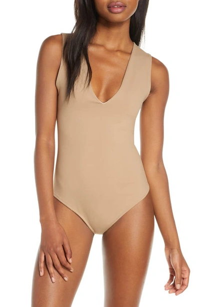 Free People Intimately Fp Keep It Sleek Bodysuit In Tan