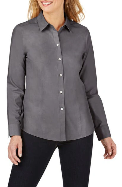 Foxcroft Dianna Non-iron Cotton Shirt In Charcoal