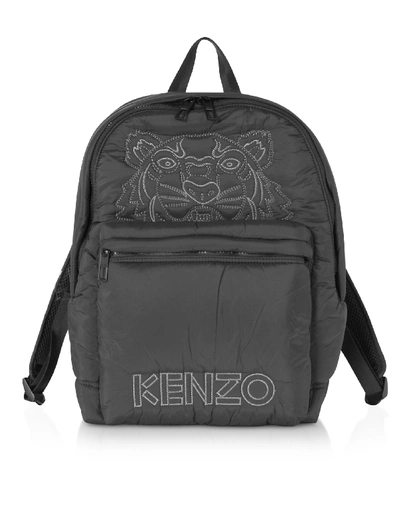 Kenzo Black Nylon Doudoune Tiger Kampus Backpack