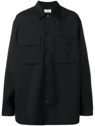 Acne Studios Houston Mohair And Wool-blend Shirt In Black | ModeSens