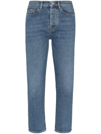 Jeanerica Cropped Straight-leg Jeans In Blue