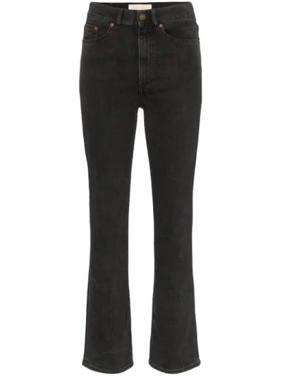 Jeanerica High-waisted Straight Leg Jeans In Black