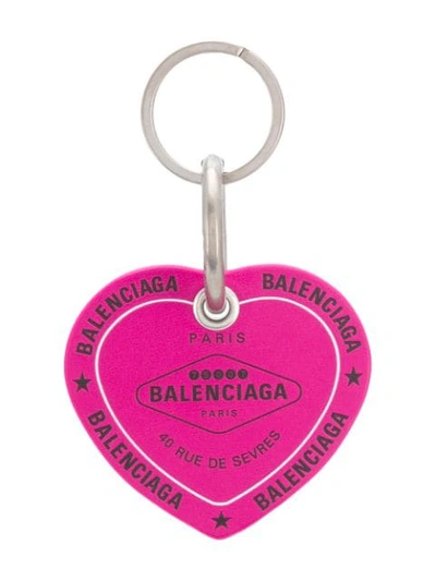 Balenciaga Casino Heart Keyring In Pink