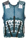 Craig Green Crochet Style Lined Vest In Blue