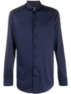 Etro Long Sleeved Cotton Shirt In Blue