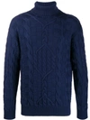 Etro Roll Neck Sweater In Blue