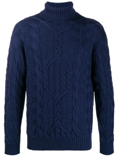 Etro Roll Neck Sweater In Blue