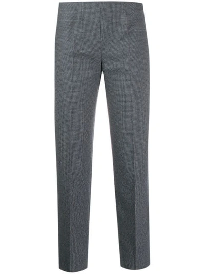 Piazza Sempione Cropped Checked Trousers In Grey