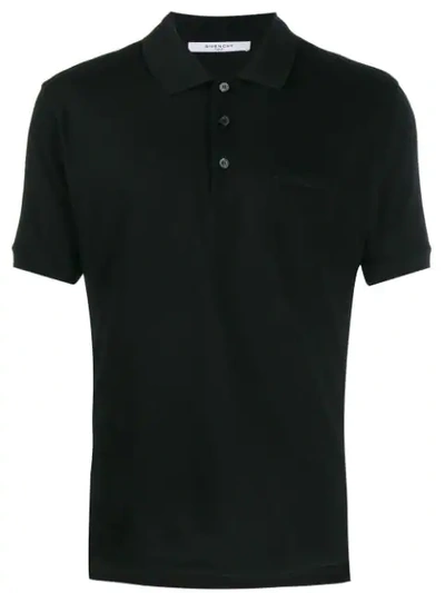 Givenchy Men's Logo-striped Polo Shirt In Black
