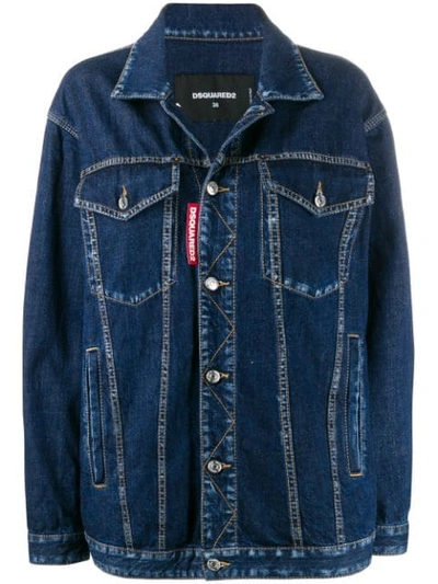 Dsquared2 Straight-fit Denim Jacket In Blue