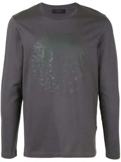 D'urban Print Long Sleeve T-shirt In Grey