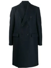 Harris Wharf London Double-breasted Midi Coat In Blue