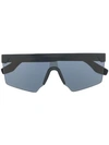 Marc Jacobs Logo Plaque Aviator Frame Sunglasses In Black