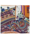 Etro Floral Silk Scarf In Neutrals