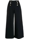 Stella Mccartney Button-embellished Wide-leg Trousers In Nero