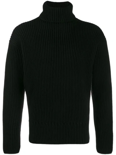 Tom Ford Ribbed Turtleneck Sweater In Black