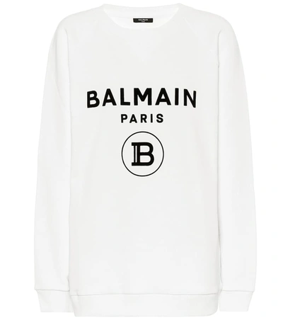 Balmain Logo Oversize Sweatshirt In White