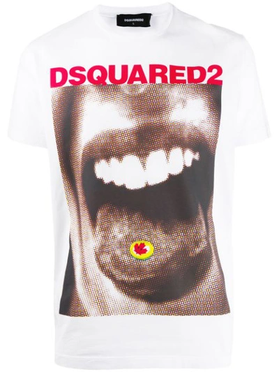 Dsquared2 Printed Cotton Jersey T-shirt In White